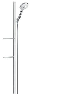 Изображение товара Душевой гарнитур Hansgrohe Raindance Select S 27647400, корпус хром, лицевая часть белая, 3 режима струи