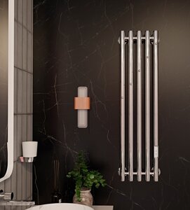 Изображение товара Полотенцесушитель электрический Indigo Style 5 LSE90-23Rt, ширина 23 см, высота 90 см, диммер справа, хром