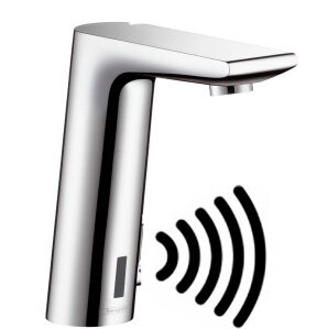 Изображение товара Электронный смеситель для раковины Hansgrohe Metris S 31102000, сенсорный, хром