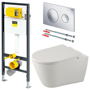 Изображение товара Инсталляция Viega с безободковым унитазом Kale Idea 792855 /7112536400+7011872900, сиденье микролифт, комплект