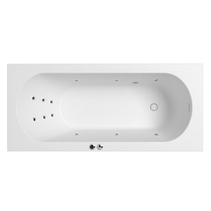 Изображение товара Ванна гидромассажная Whitecross Gin 0217.180080.200.LINE.CR, 180 х 80 см, гидромассаж Line, форсунки хром, белая матовая