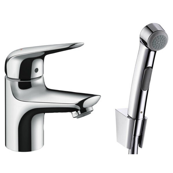 Изображение товара Смеситель для раковины Hansgrohe Novus с гигиеническим душем, хром, Германия Изображение товара Смеситель для раковины Hansgrohe Novus с гигиеническим душем, хром, Германия