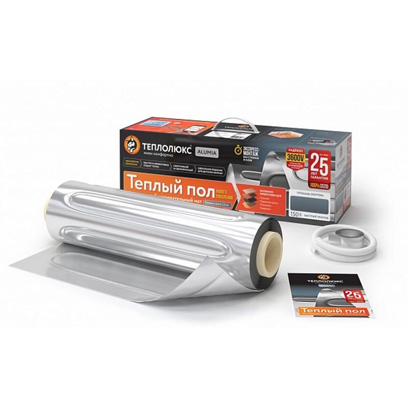 Изображение товара Теплый пол Теплолюкс Alumia ультратонкий 75-0.5: площадь обогрева 0,5 кв.м., мощность 75 Вт (2206803)