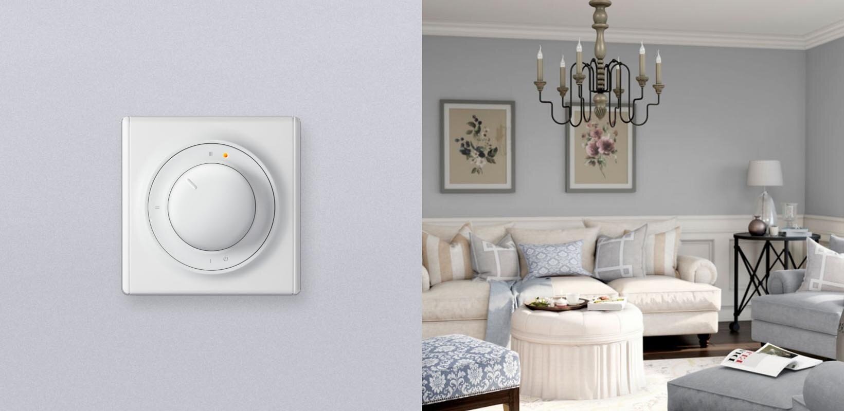 Изображение товара Терморегулятор для теплого пола Теплолюкс ОКЕ-10 с возможностью замены лицевого модуля