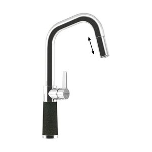 Изображение товара Смеситель для кухонной мойки Schock SC-530-D 710485, с выдвижным изливом, хром/оникс