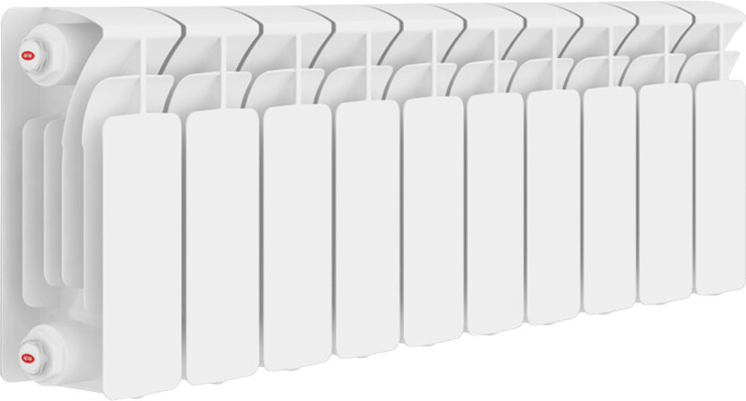 Изображение товара Радиатор биметаллический Rifar Base 200, 10 секций, боковое подключение, мощностью 1000 Вт