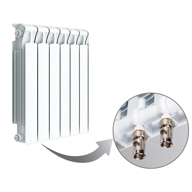 Изображение товара Биметаллический радиатор Rifar Base Ventil 6 секций 500 мм от производителя Изображение товара Биметаллический радиатор Rifar Base Ventil 6 секций 500 мм от производителя