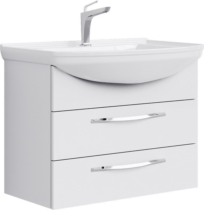 Изображение товара Тумба под раковину Aqwella Аллегро 75, подвесная, белый, Agr.01.07/2