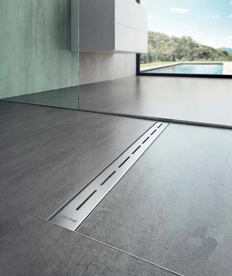 Изображение товара Душевой лоток AlcaPlast APZ18-550M Simple в хроме 550 мм для пола и безбарьерного доступа