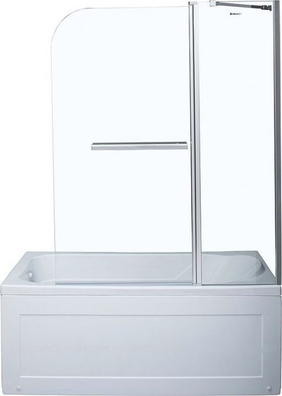 Изображение товара Шторка для ванны Aquanet SG-1200 стекло алюминий 121,5x150 см распашная двустворчатая