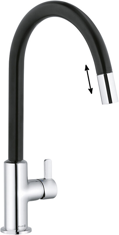 Изображение товара Смеситель Kludi Bingo Star XS для кухни с выдвижным изливом, черный матовый