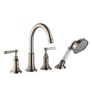 Изображение товара Смеситель для ванны и душа Axor Montreux, 16554820, с душевым гарнитуром, шлифованный никель