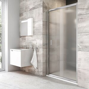 Изображение товара Душевая дверь в нишу Ravak Blix BLDP2-120, профиль блестящий, витраж грейп, 0PVG0C00ZG