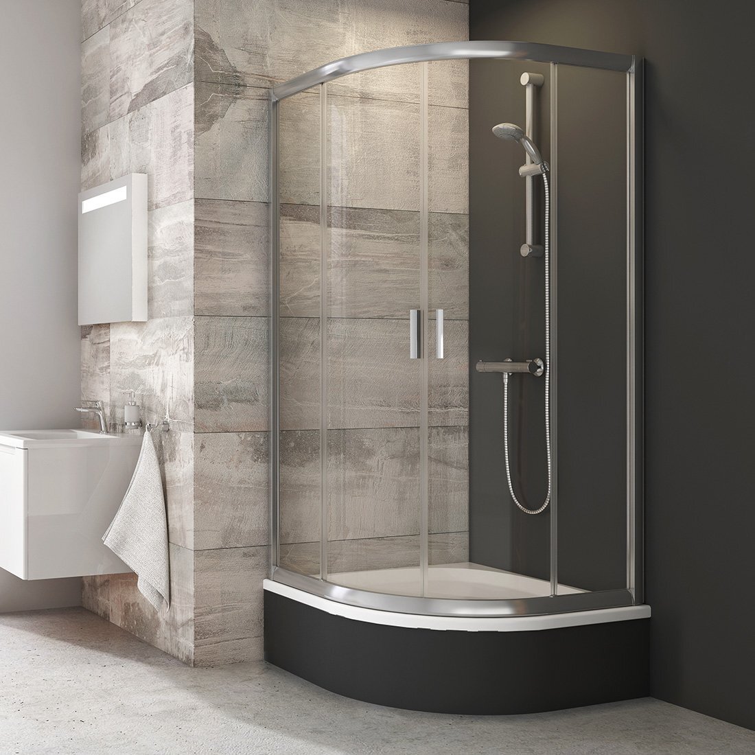 Изображение товара Душевой уголок Ravak Blix Sabina 80x80 с раздвижной дверью и прозрачным стеклом