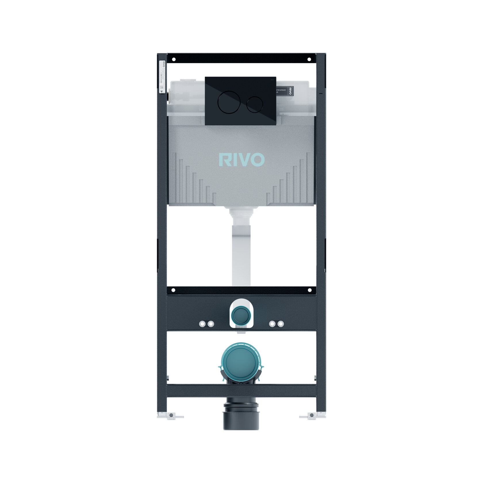 Изображение товара Инсталляция для унитаза Rivo Set A 200001.5, клавиша черная Изображение товара Инсталляция для унитаза Rivo Set A 200001.5, клавиша черная