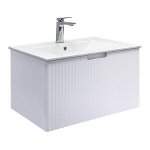 Изображение товара Тумба с раковиной Comforty Муром 70П 00-00022457CF, 70 см, подвесная, белый матовый