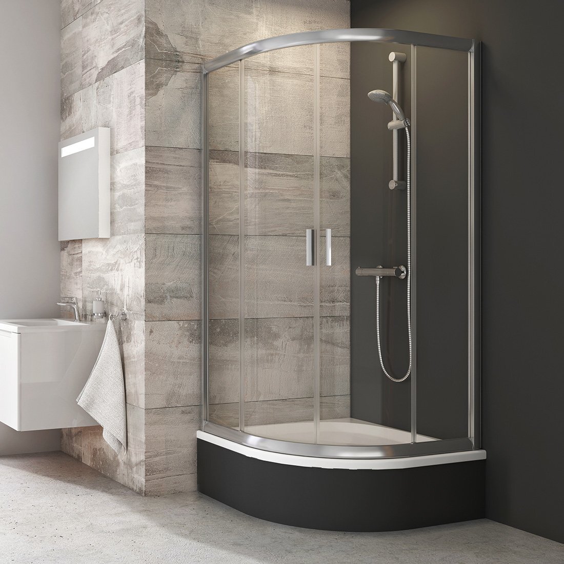 Изображение товара Душевой уголок Ravak Blix Sabina BLCP4-901, профиль блестящий, витраж транспарент, 3B270C40Z