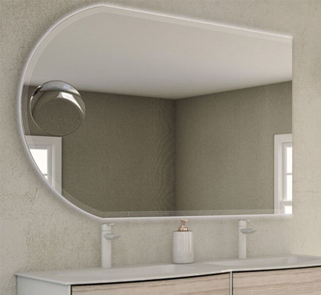 Изображение товара Зеркало Cezares 45030 с подсветкой 120x80 см настенное белое