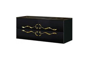 Изображение товара Тумба под раковину Clarberg Due amanti 120 Due.01.12/BLK/GL, цвет - черный, ручки - золото