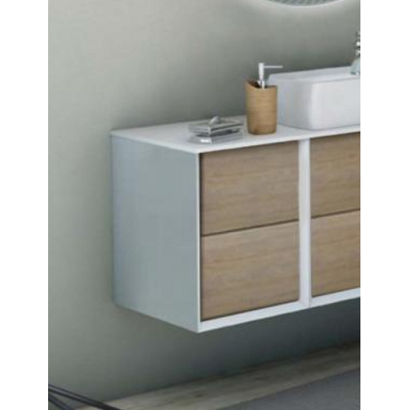 Изображение товара Шкафчик Cezares Bellagio 54719 35 см подвесной, совместимый с тумбой, цвет rovere tabacco
