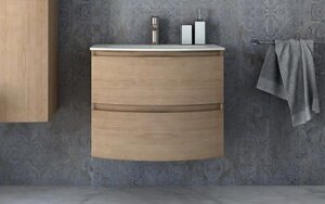 Изображение товара Тумба под раковину Cezares Vague 54834 69 см подвесная, цвет rovere tabacco