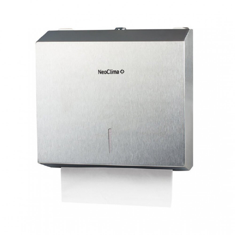 Изображение товара Диспенсер для бумажных полотенец Neoclima D-M1 прямоугольный, нержавеющая сталь