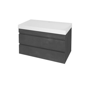 Изображение товара Тумба с раковиной Kolpa-san Naomi 584400, 90 см, подвесная, цвет темный бетон