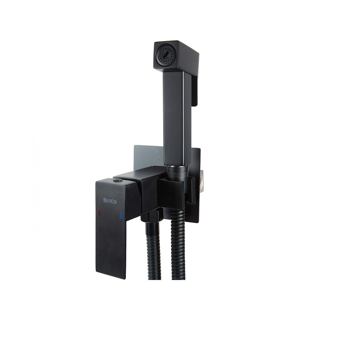 Изображение товара Гигиенический душ BOND Стиль B67-1188, со смесителем, черный матовый Изображение товара Гигиенический душ BOND Стиль B67-1188, со смесителем, черный матовый