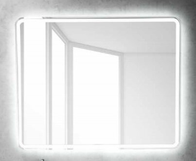 Изображение товара Зеркало с подсветкой BelBagno SPC-MAR-1000-800-LED-BTN, 100x80 см, белое, Италия