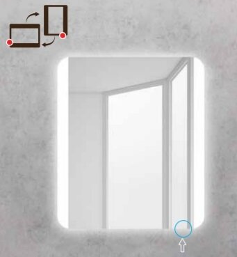 Изображение товара Зеркало BelBagno SPC-CEZ-700-600-LED-TCH 70 x 60 см со встроенным светильником и сенсорным выключателем