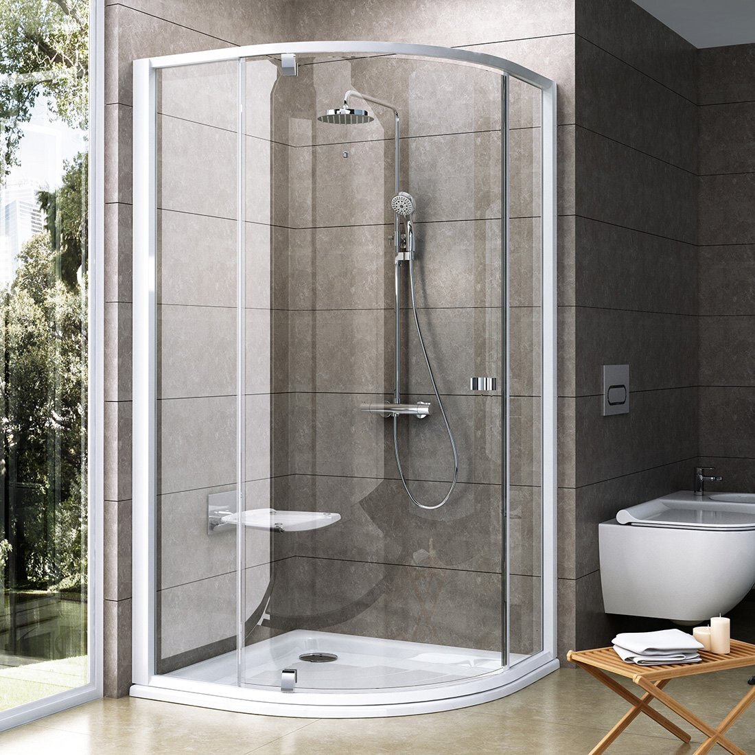 Изображение товара Душевой уголок Ravak Pivot PSKK3-90 90x90 белый профиль, прозрачное стекло