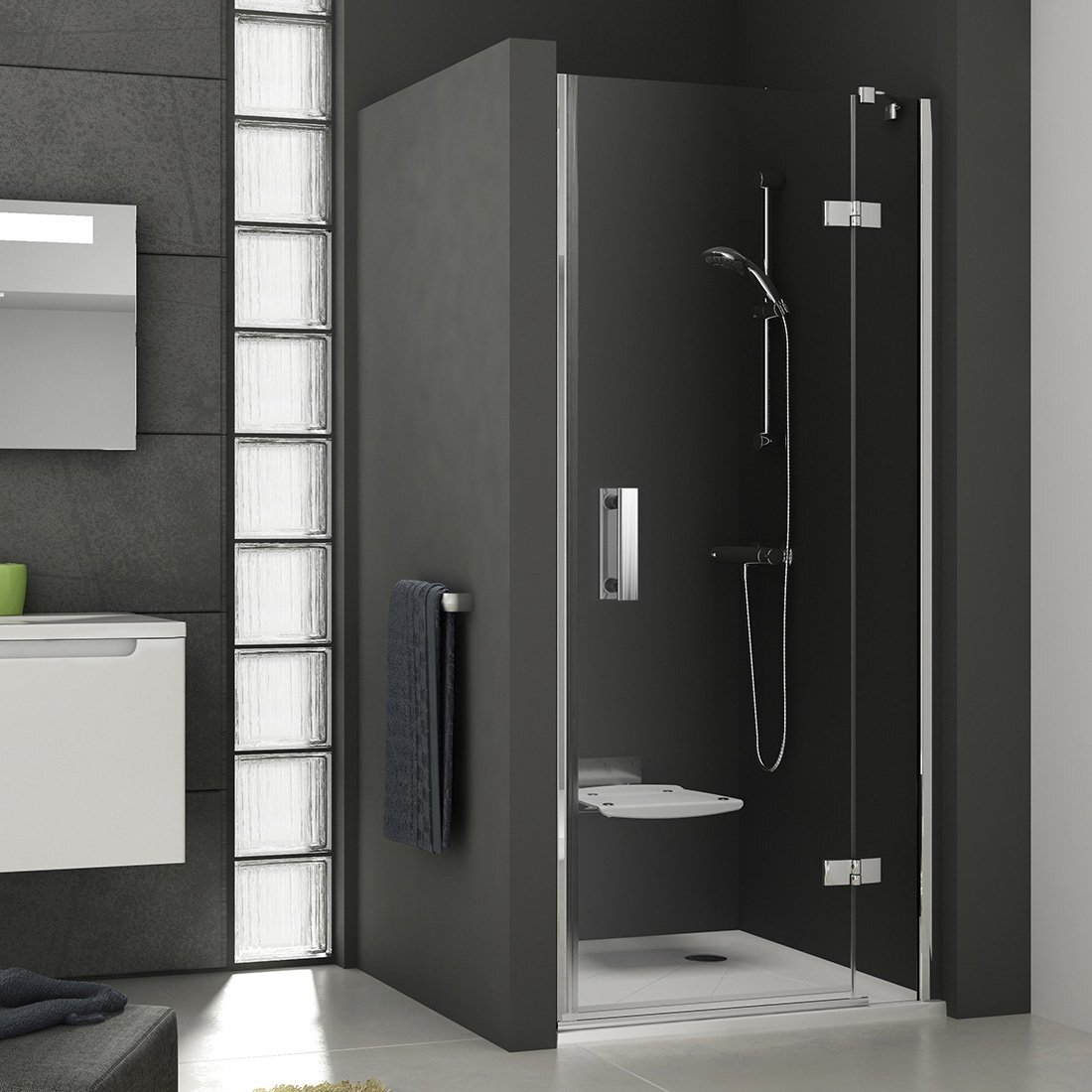 Изображение товара Душевая дверь в нишу Ravak Smartline SMSD2-120 B, хром, 190 см, стекло 6 мм