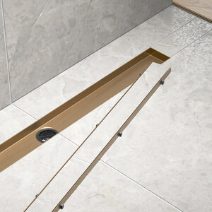 Изображение товара Дренажный канал Timo Drain System DS230210/19, 100 см, с двусторонней панелью под плитку, цвет розовое золото