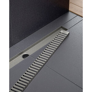 Изображение товара Дренажный канал Timo Drain System DS230106/18, 60 см, с перфорированной решеткой lines, черное золото