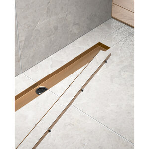 Изображение товара Дренажный канал Timo Drain System DS230207/19, 70 см, с двусторонней панелью plate под плитку, цвет розовое золото