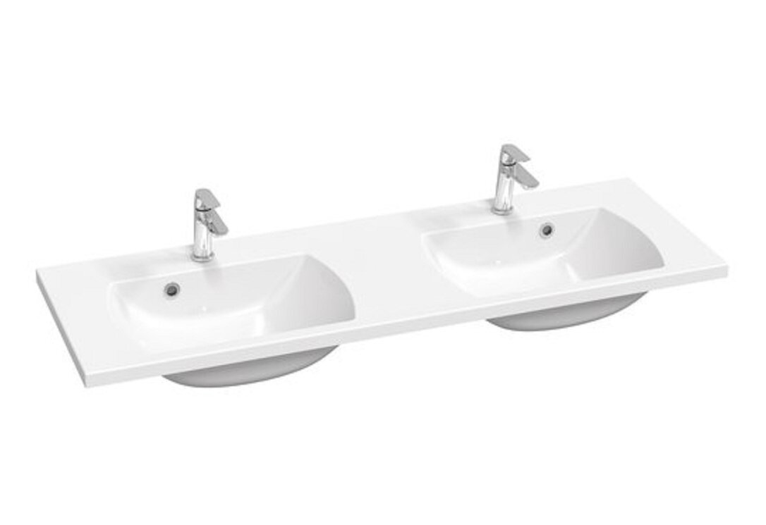 Изображение товара Раковина Ravak Classic II XJX01113000, 130 см, двойная, искусственный камень, белый
