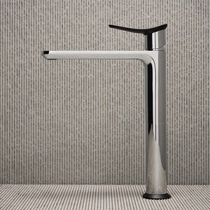 Изображение товара Смеситель для раковины Huber Harlock HK0035446T без донного клапана, цвет хром/черный матовый