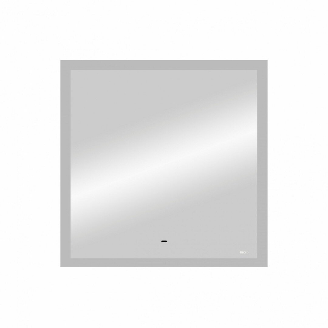 Изображение товара Зеркало BOND Куб M44ZE-8080, 80 x 80 см, LED подсветка, сенсорный диммер, цвет рамы белый 