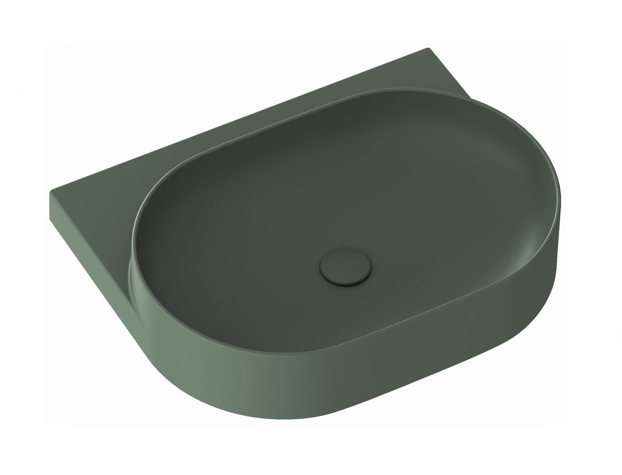 Изображение товара Подвесная раковина Ravak Yard 600 XJX08260000 в зелёном матовом цвете Изображение товара Подвесная раковина Ravak Yard 600 XJX08260000 в зелёном матовом цвете