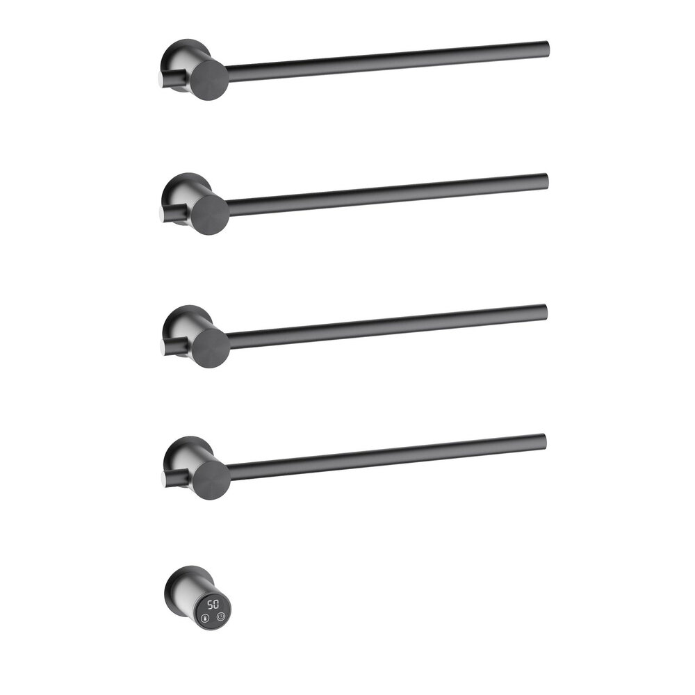 Изображение товара Полотенцесушитель электрический Timo Saona 040/18SM, ширина 45 см, высота 66 см, диммер слева, цвет черное золото