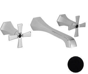 Изображение товара Смеситель Cisal Cherie CX0135106T для раковины на 3 отверстия из стены, излив 200 мм, цвет хром/черный