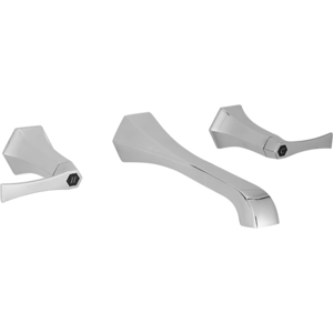 Изображение товара Смеситель Cisal Cherie CF0135106T на раковину на 3 отв. из стены, излив 200 мм, цвет хром/черный матовый