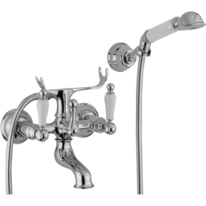 Изображение товара Смеситель Cisal Arcana Toscana TS00012021 настенный для ванны/душа с ручной лейкой, держателем и шлангом, хром