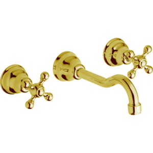 Изображение товара Смеситель Cisal Arcana AC00351024 для раковины на 3 отверстия из стены,излив 210 мм, цвет золото