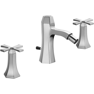 Изображение товара Смеситель Cisal Cherie CX0012206T для биде на 3 отв. с донным клапаном, цвет хром/черный матовый