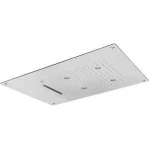 Изображение товара Встраеваемый верхний душ Cisal Zen Shower ZS027070D2, 55х40 см, 3 типа струи, хромотерапия, выключатель, трансформатор, полированная нержавеющая сталь