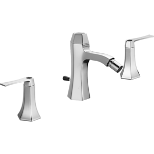 Изображение товара Смеситель Cisal Cherie CF0012206T для биде на 3 отверстия с донным клапаном, цвет хром/черный матовый