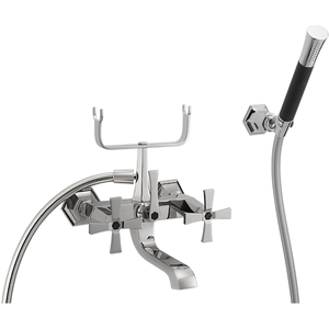 Изображение товара Смеситель Cisal Cherie CX0001206T двухвентильный настенный для ванны/душа с ручной лейкой,держателями и шлангом, хром