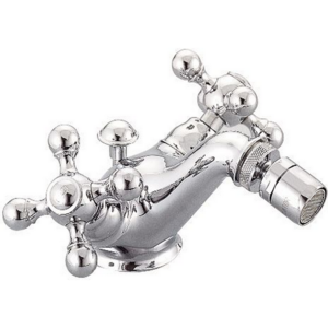 Изображение товара Смеситель Cisal Arcana Ceramic AC00055021 двухвентильный для биде на 1 отверстие с донным клапаном, цвет хром