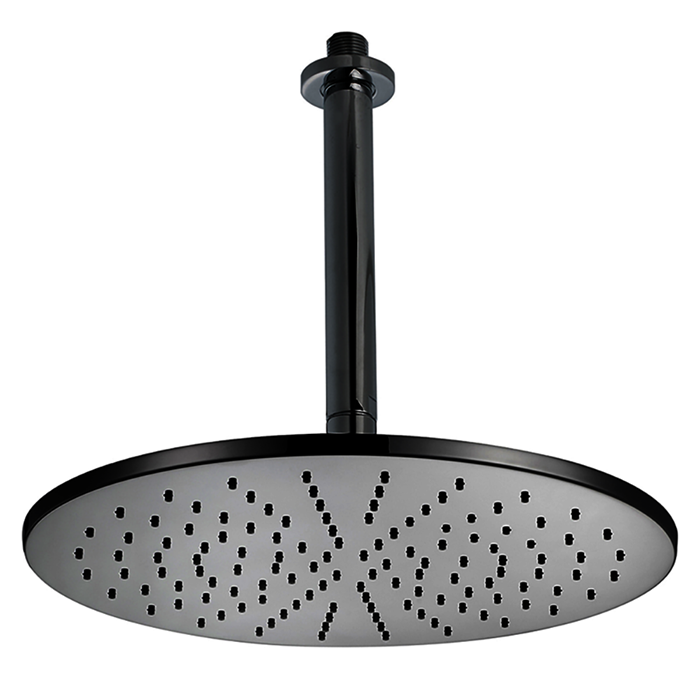 Изображение товара Верхний душ Cisal Shower DS01370040, D300 мм, черный, 1 режим, потолочный держатель